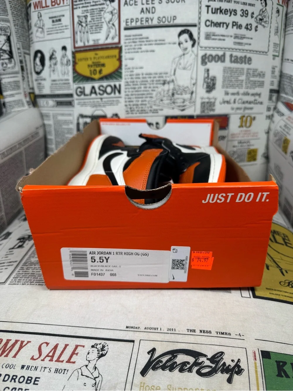 Nike Air Jordan 1 Retro High OG Shattered Backboard FD1437-008 GS 5.5Y